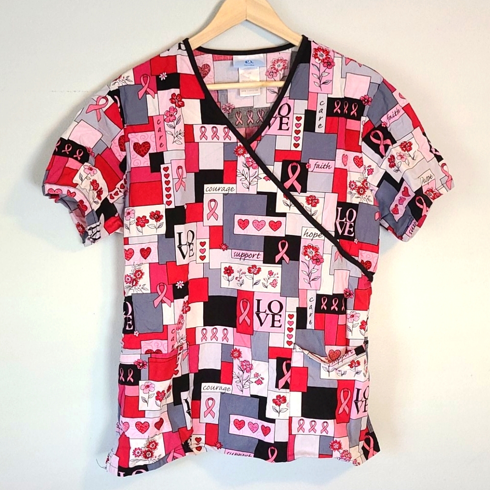 Breast Cancer Scrub Top